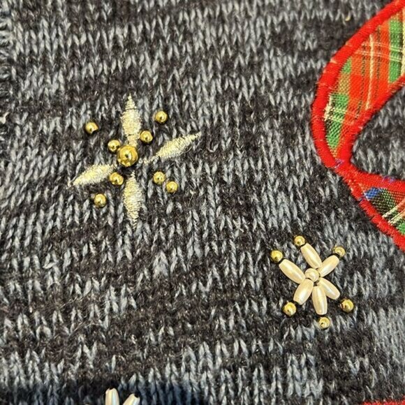 Designers Studio Blue Ramie organic linen and Cotton Snowman Sweater Size XL - Picture 5 of 16